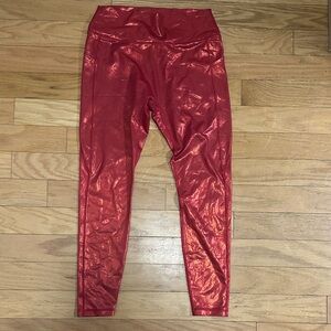 Shimmer Red Leggings